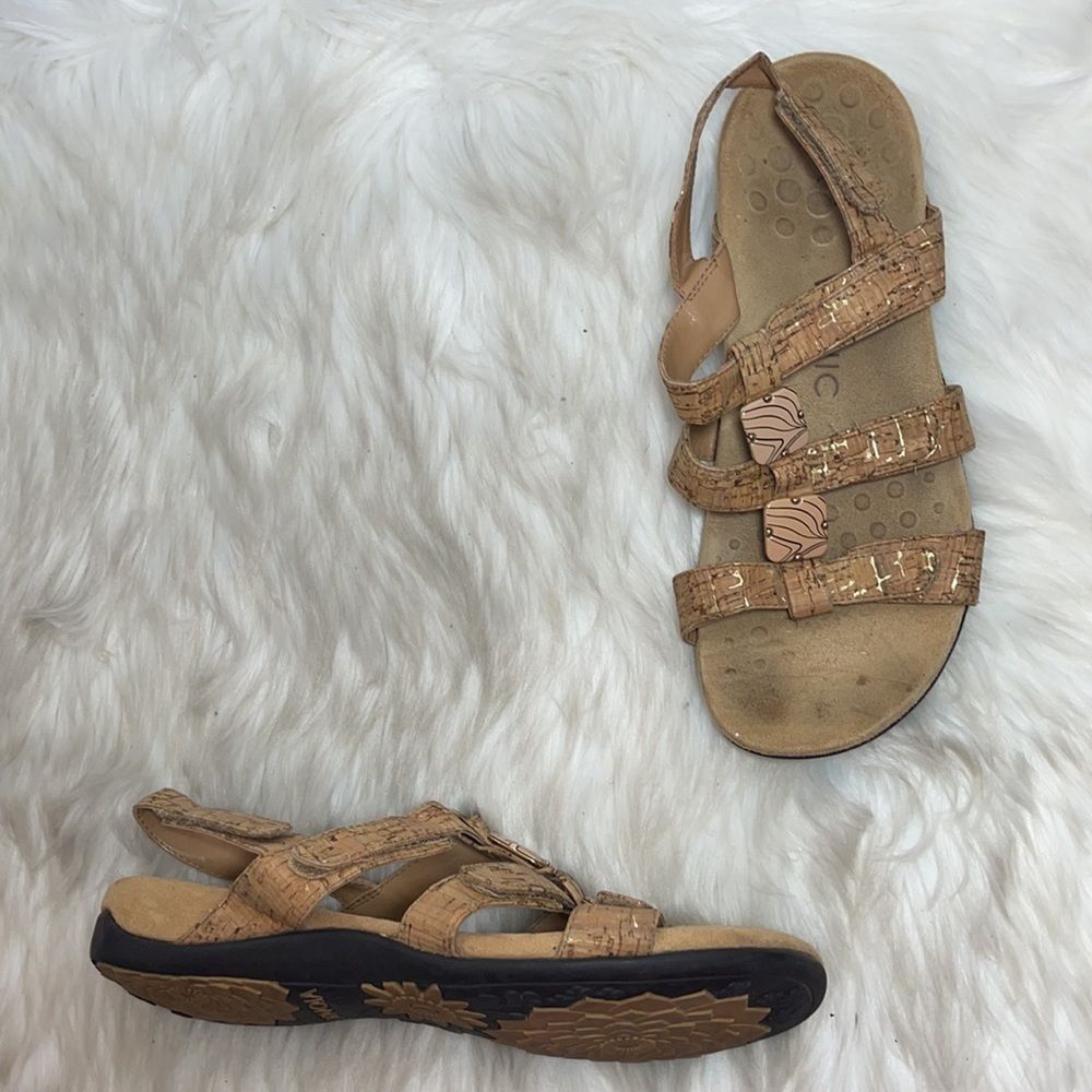 Vionic Amber Adjustable Triple Strap Slides Sz 8 - image 1